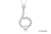18K White Gold Diamond Baguette Pendant